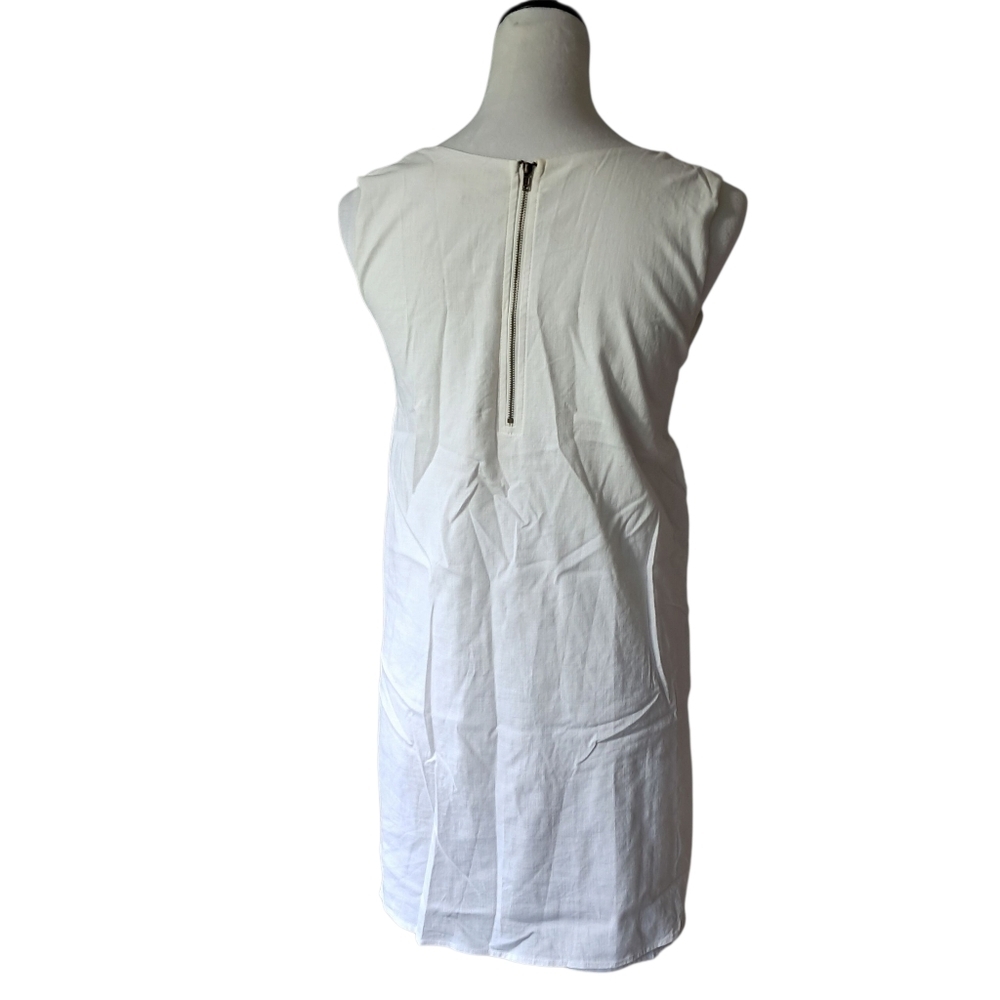 Embroidered Geometric Cotton Shift Midi Dress - Picture 2 of 7